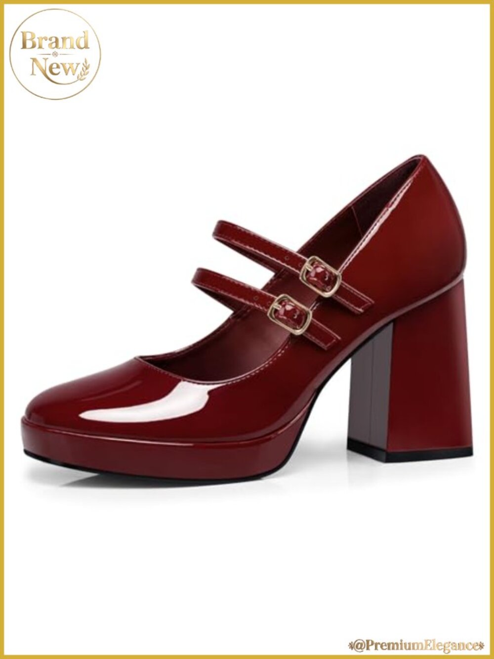 Women's Mary Jane Chunky Block Heel Closed Toe Dress Pumps Adjustable Buckle